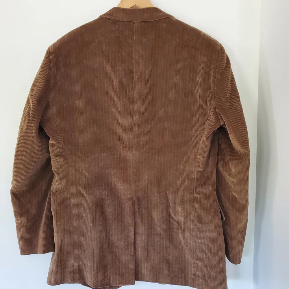 DOCKERS Men 44L Brown Corduroy Sport Coat Jacket Blazer 2 Button Office Casual